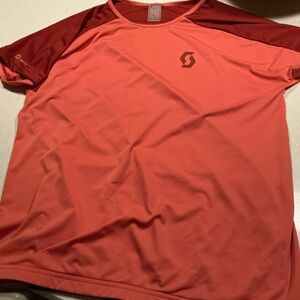 Scott biking tee - women coral and Maroon Short Sleeve